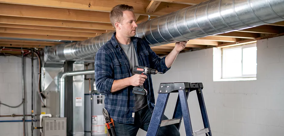 Exposed Spiral Ductwork in Odessa