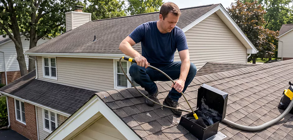 Multi-Story Roof Dryer Vent Cleaning in Odessa